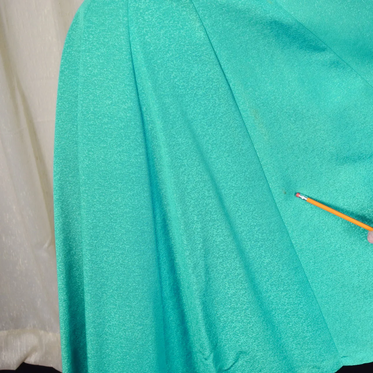 1950s Vintage Teal Rhinestone Swing Dress