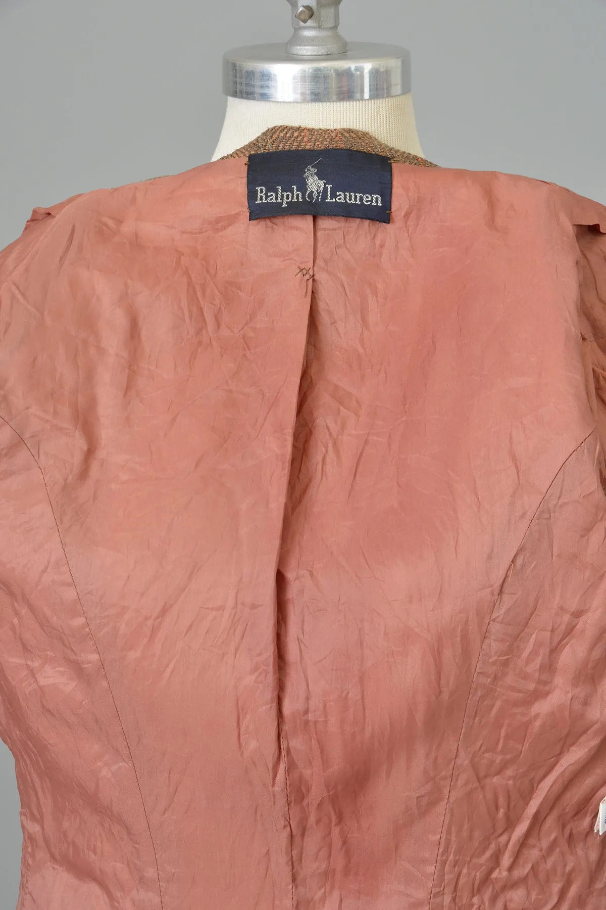 1970s Ralph Lauren Silk Tweed Cropped Riding Jacket