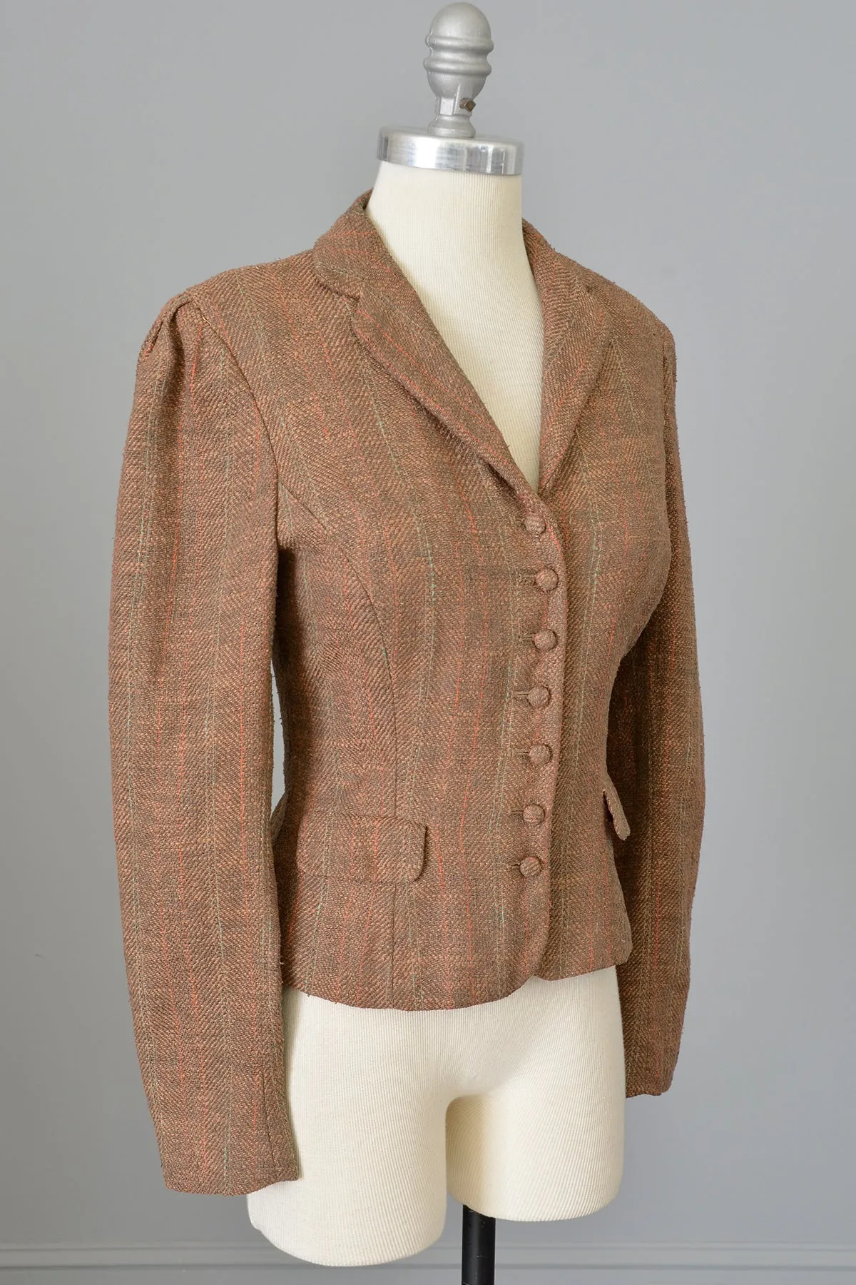1970s Ralph Lauren Silk Tweed Cropped Riding Jacket