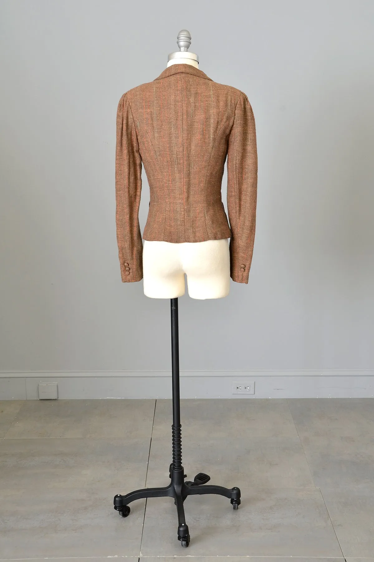 1970s Ralph Lauren Silk Tweed Cropped Riding Jacket