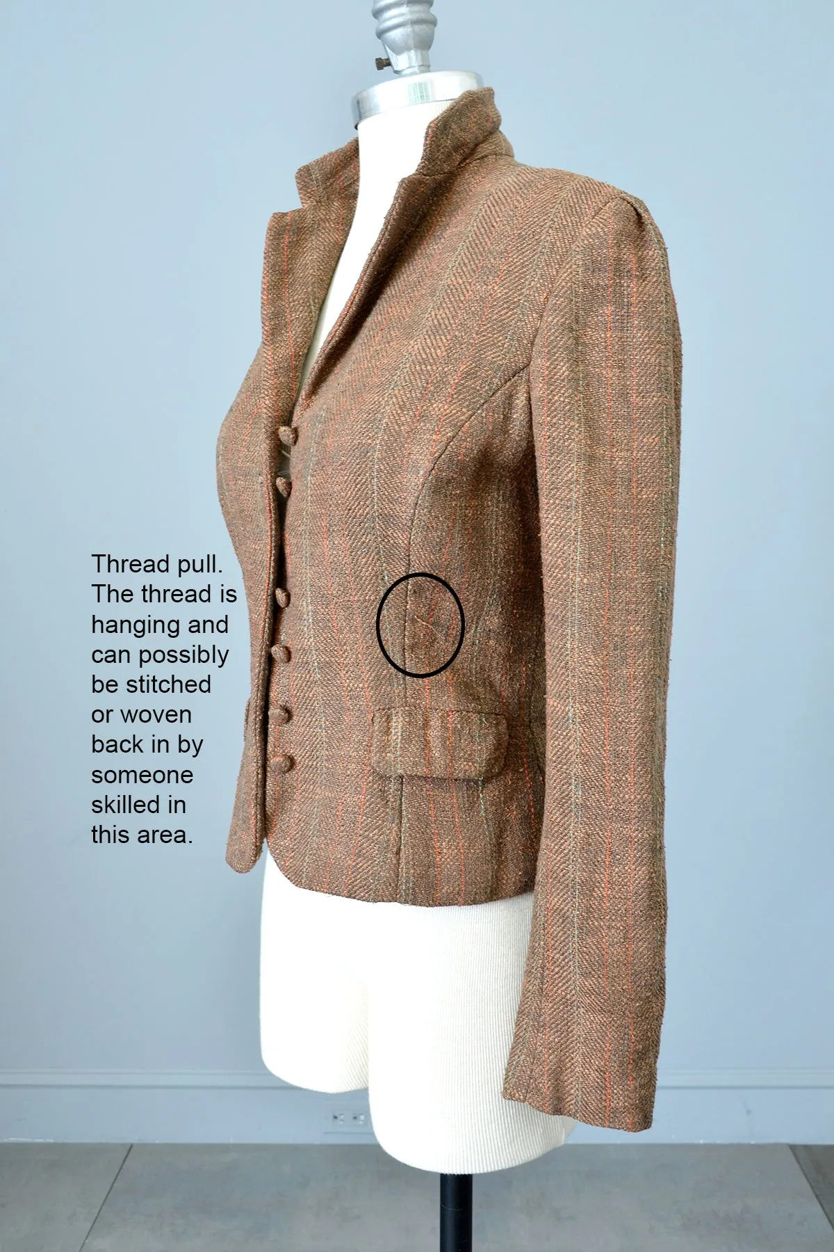 1970s Ralph Lauren Silk Tweed Cropped Riding Jacket