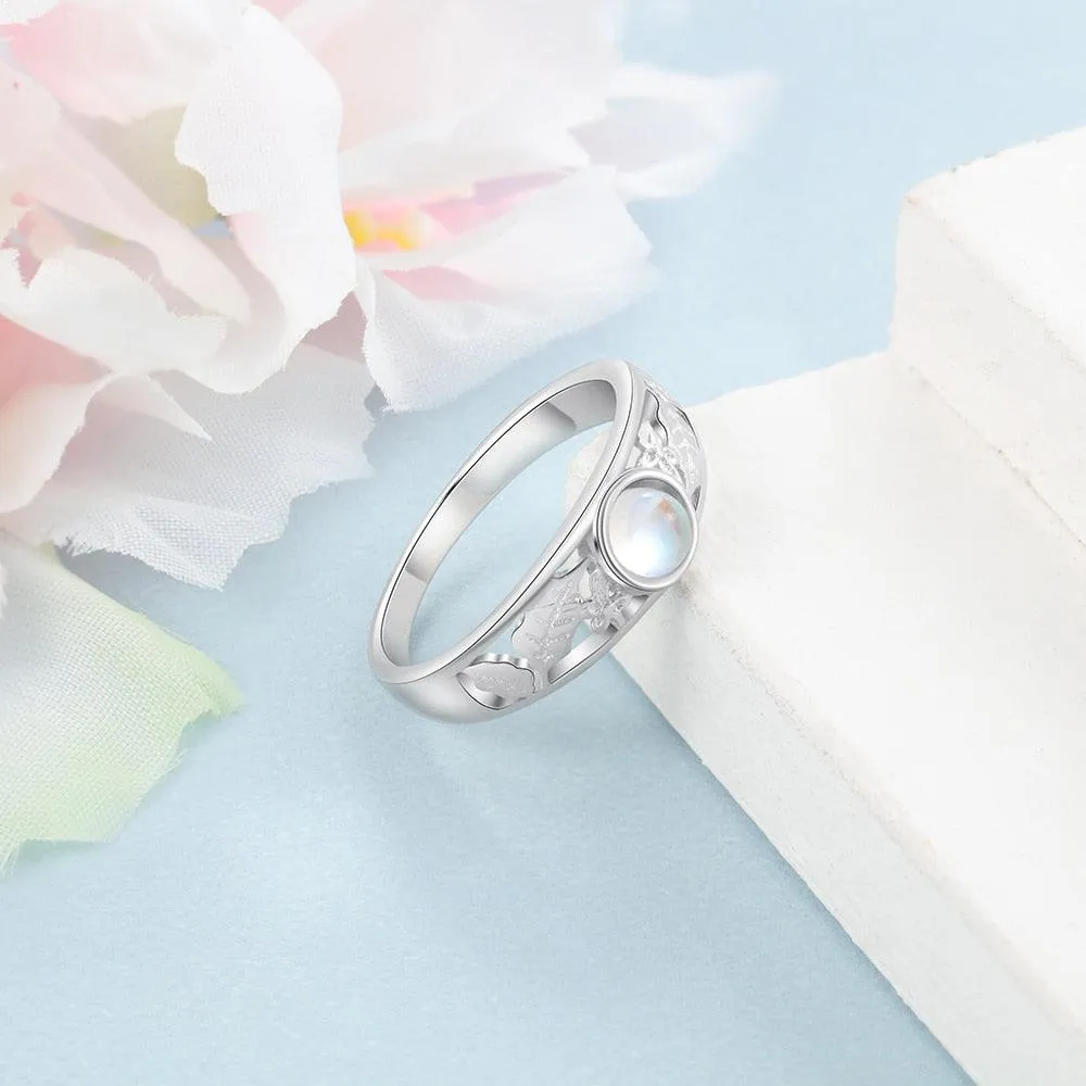 925 Sterling Silver Promise Ring,  Flower Leaf Wedding Ring - Fashion Jewelry Collection Band