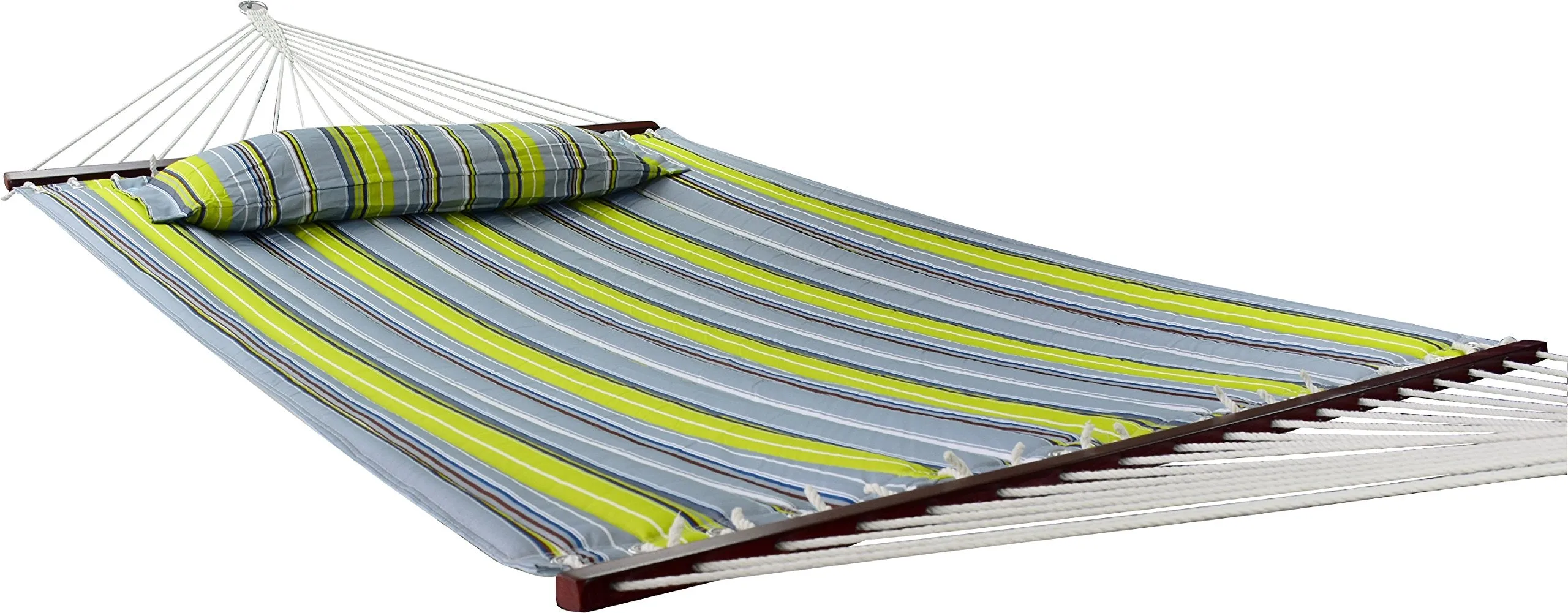 Double Hammock with Spreader Bars and Detachable Pillow - Sorbus