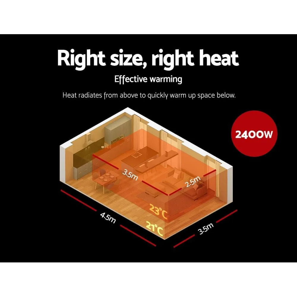 Electric Infrared Radiant Strip Heater Panel Heat Remote Control 2400W