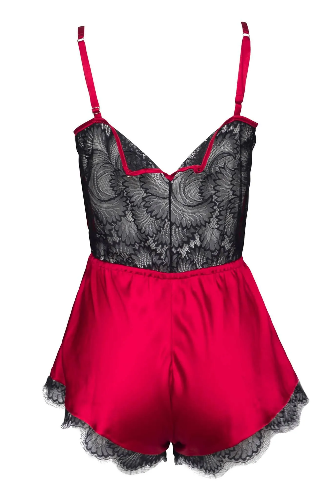 Florence Red Silk Pleasure Romper