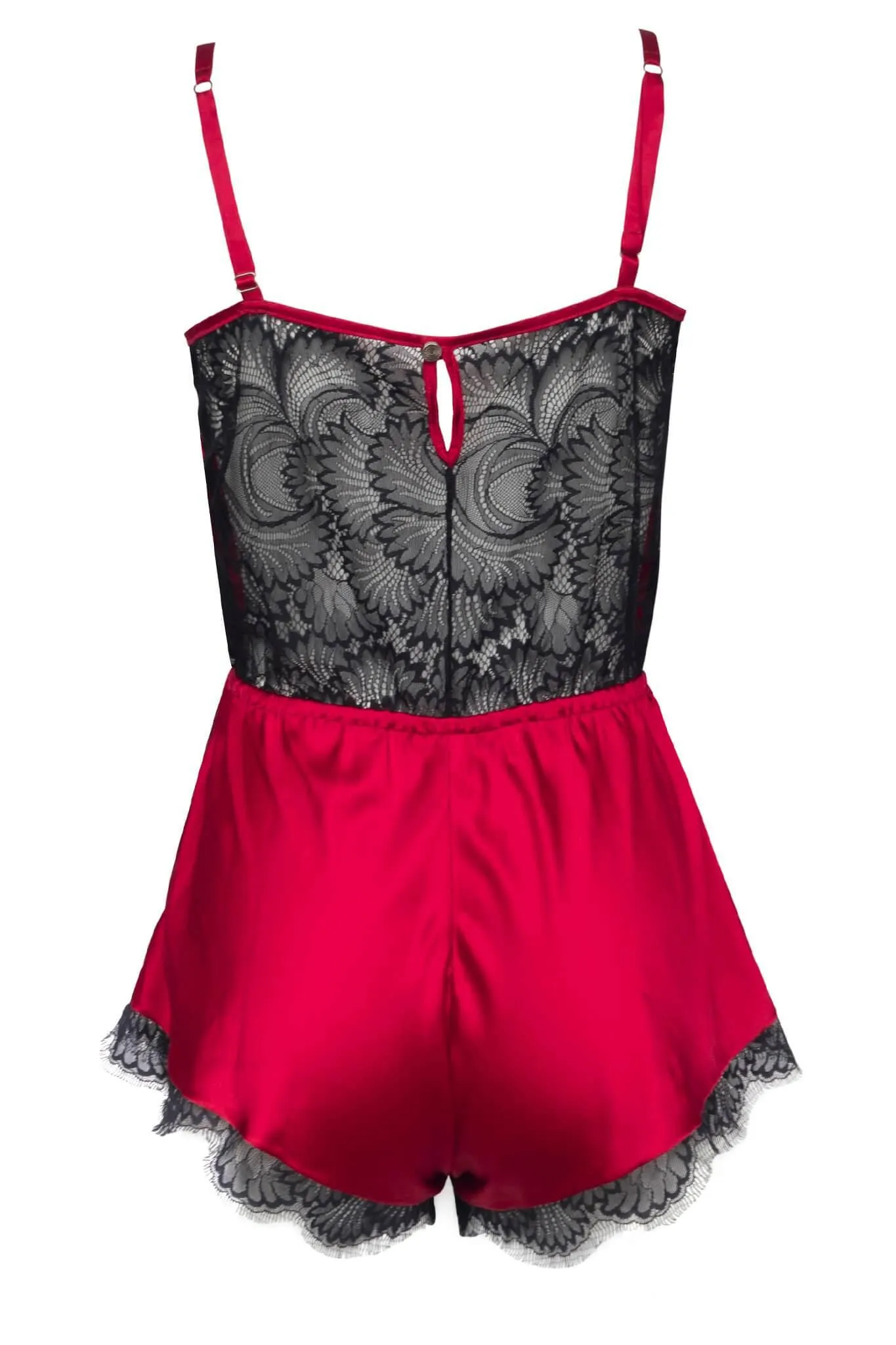 Florence Red Silk Pleasure Romper