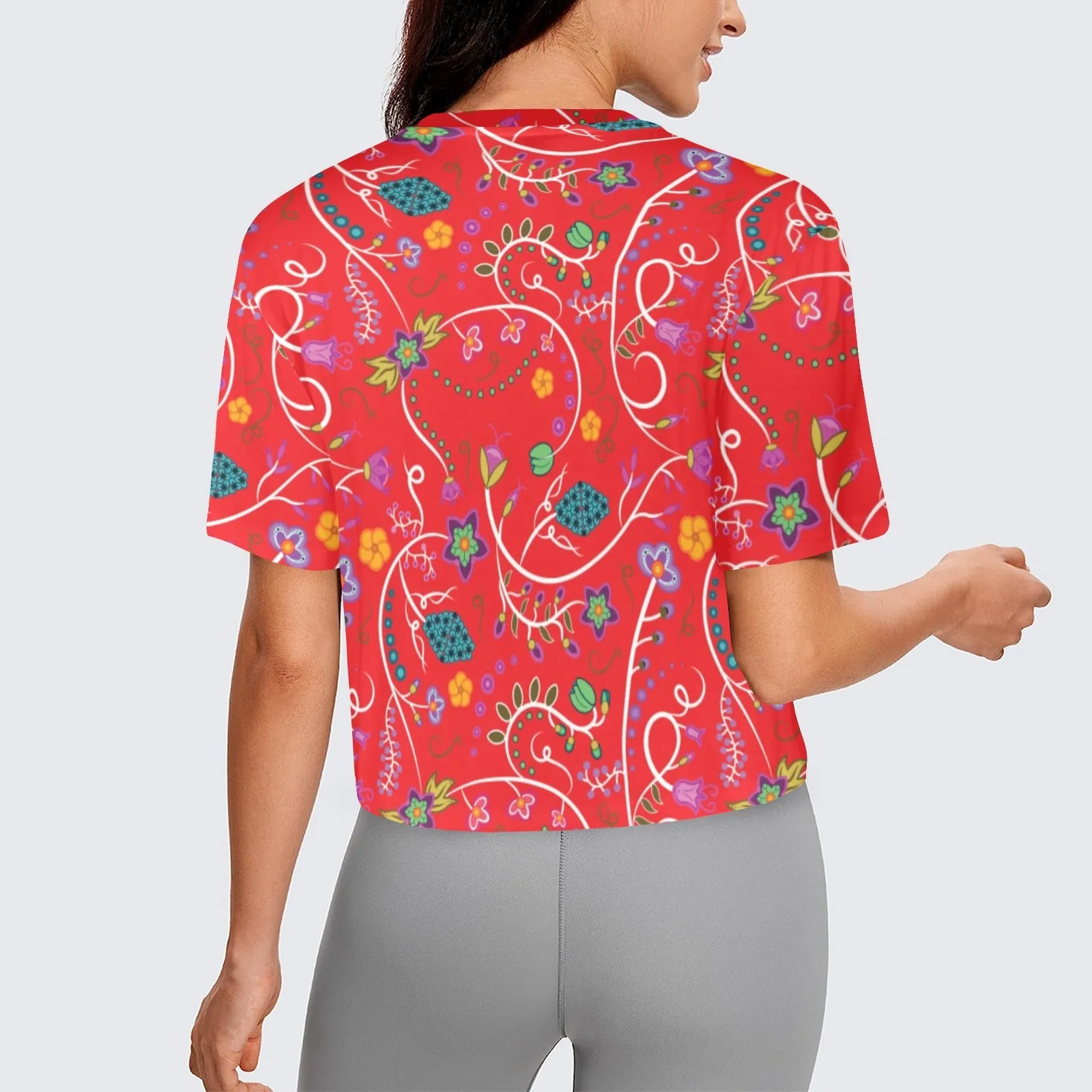Fresh Fleur Fire Women's Cropped T-shirt