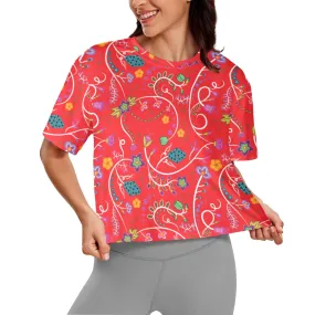 Fresh Fleur Fire Women's Cropped T-shirt