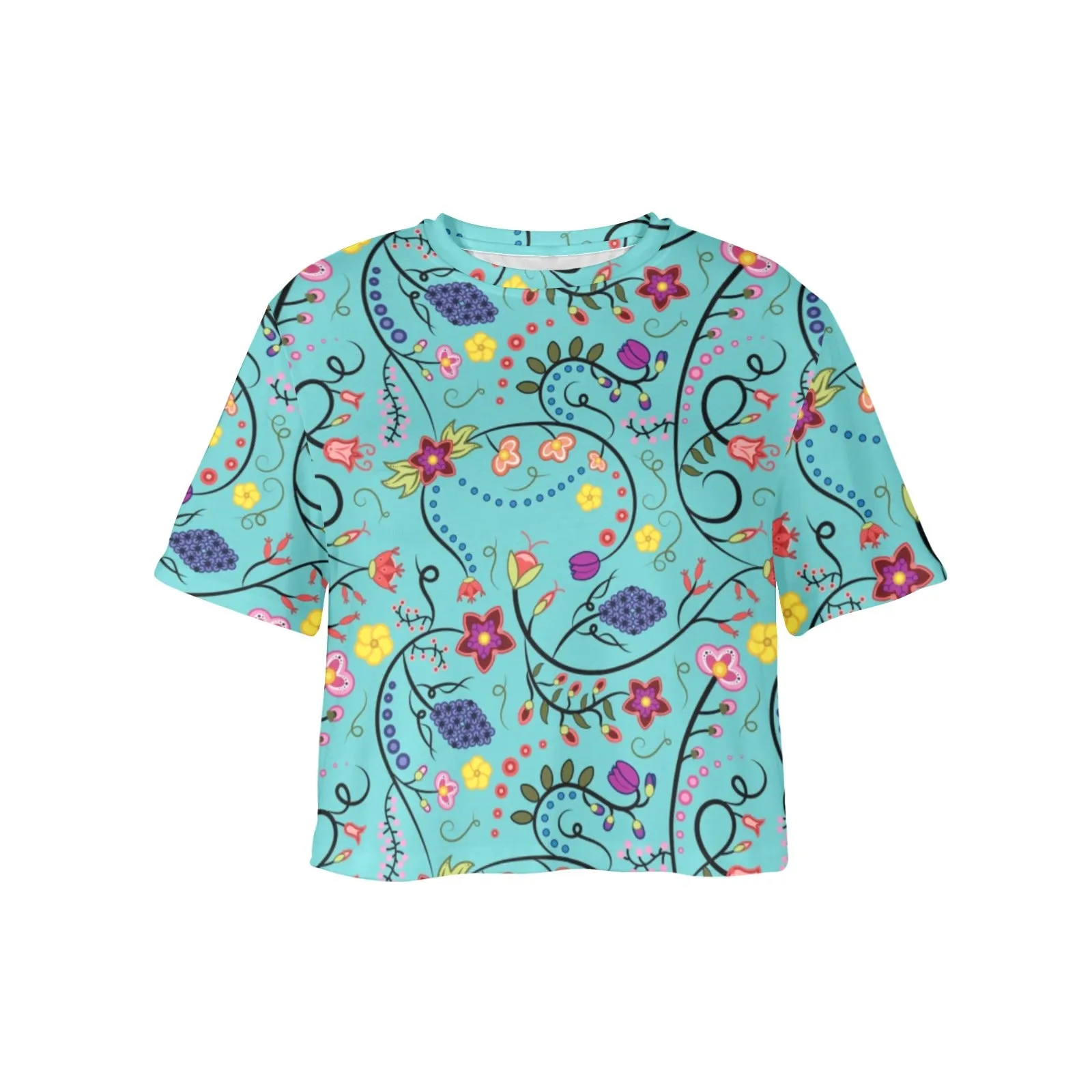Fresh Fleur Sky Women's Cropped T-shirt