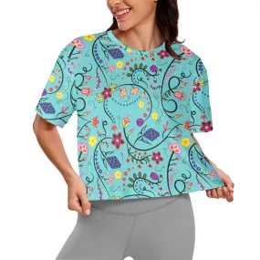 Fresh Fleur Sky Women's Cropped T-shirt
