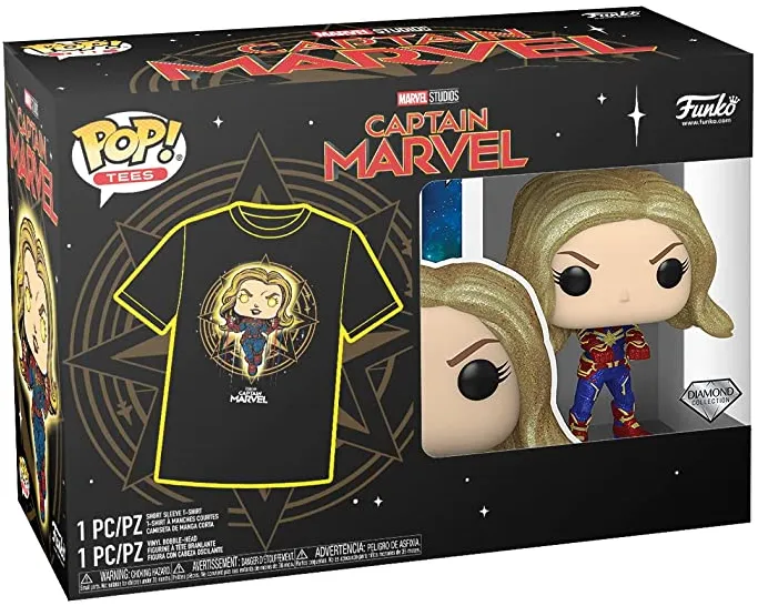 Funko Pop! & Tee! Marvel - Captain Marvel (Diamond Collection) (Small)