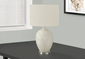 Glowing Elegance: Cream Ceramic Table Lamp - Illuminate your space! 28"H