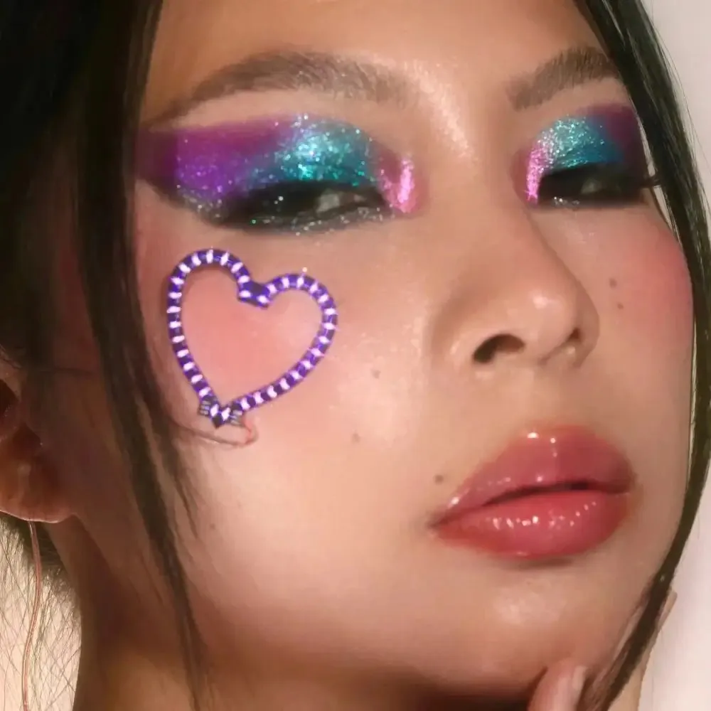 Hearts: LED Face Stickers