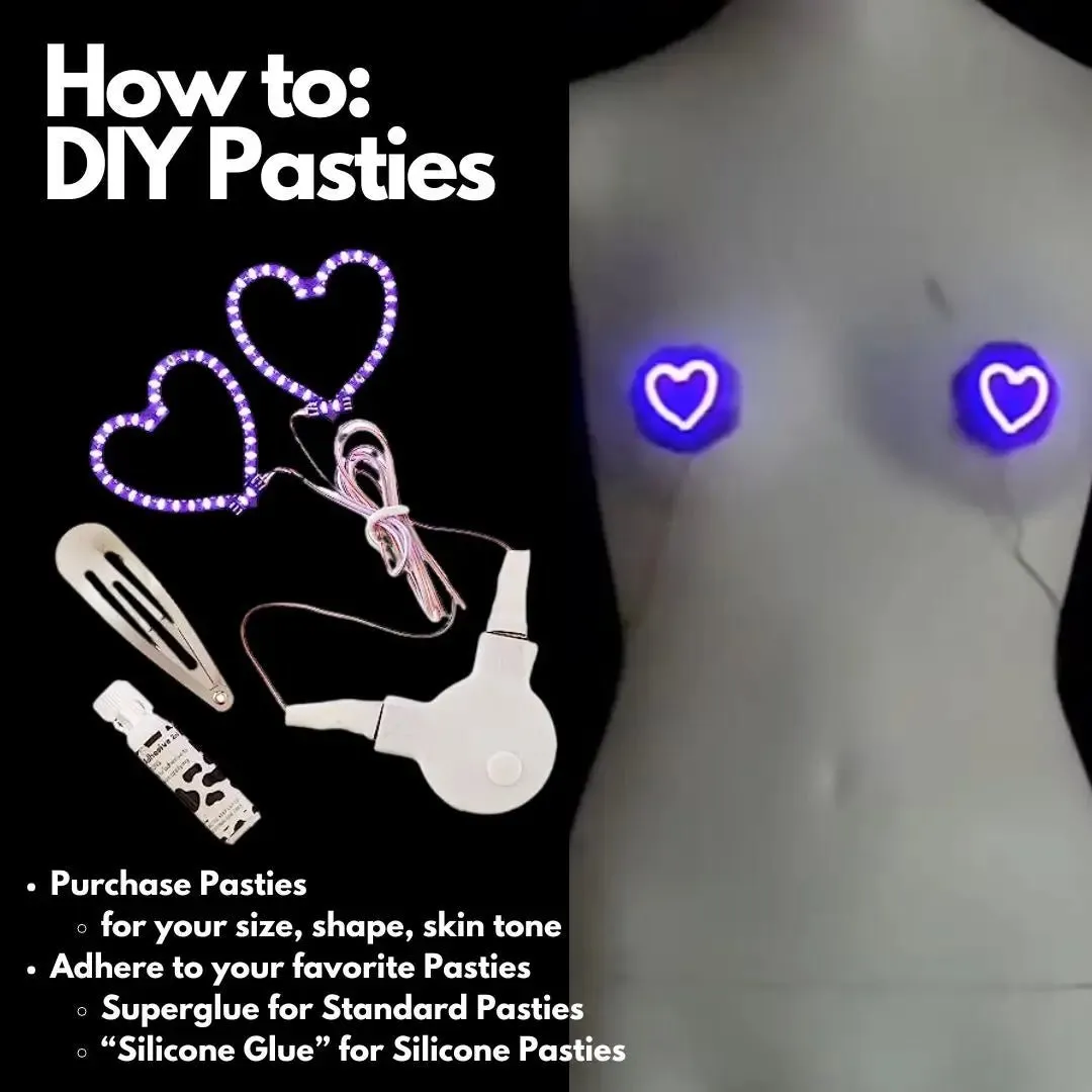Hearts: LED Face Stickers