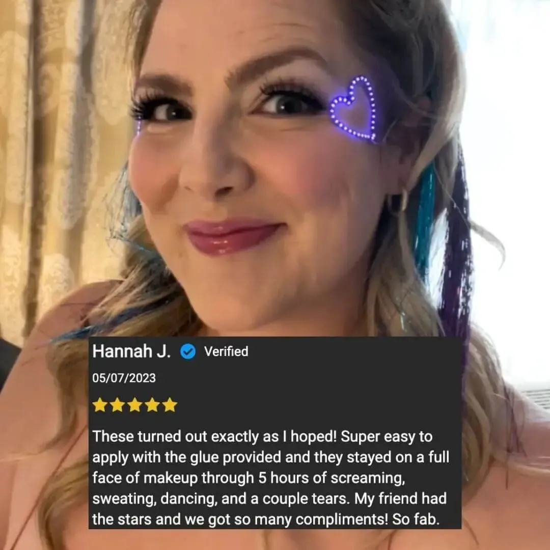 Hearts: LED Face Stickers