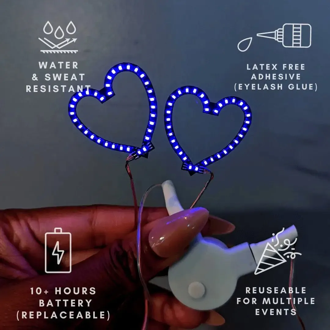 Hearts: LED Face Stickers