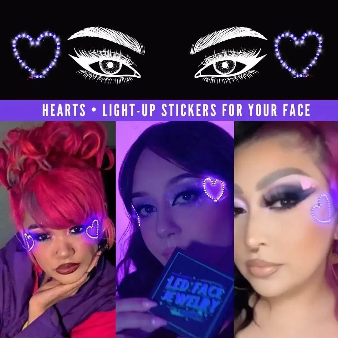 Hearts: LED Face Stickers