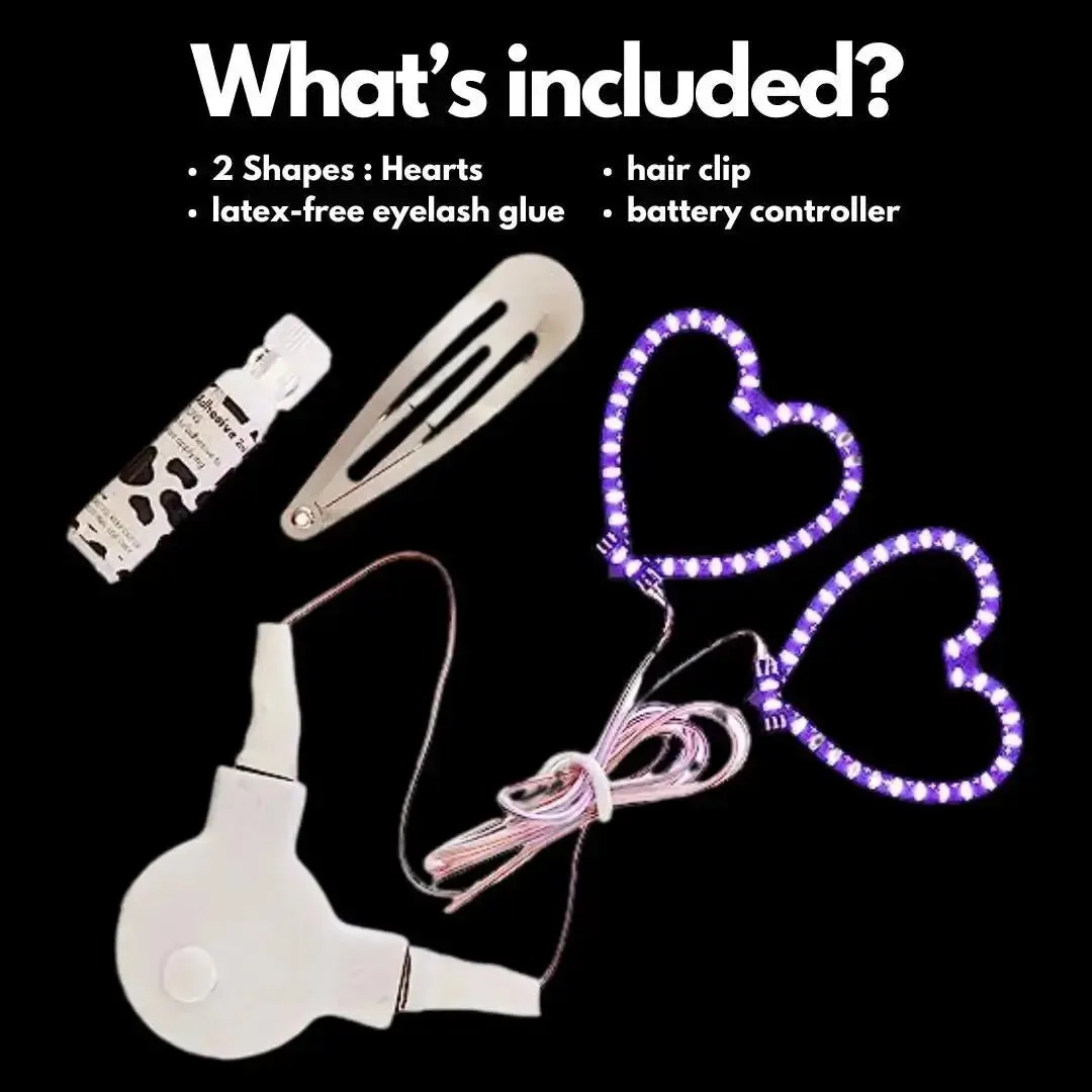 Hearts: LED Face Stickers