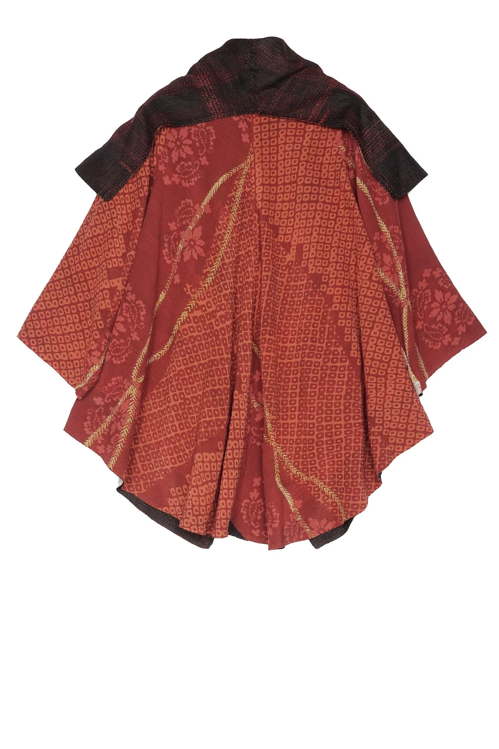 KIMONO PRINT KANTHA CIRCULAR LONG JKT