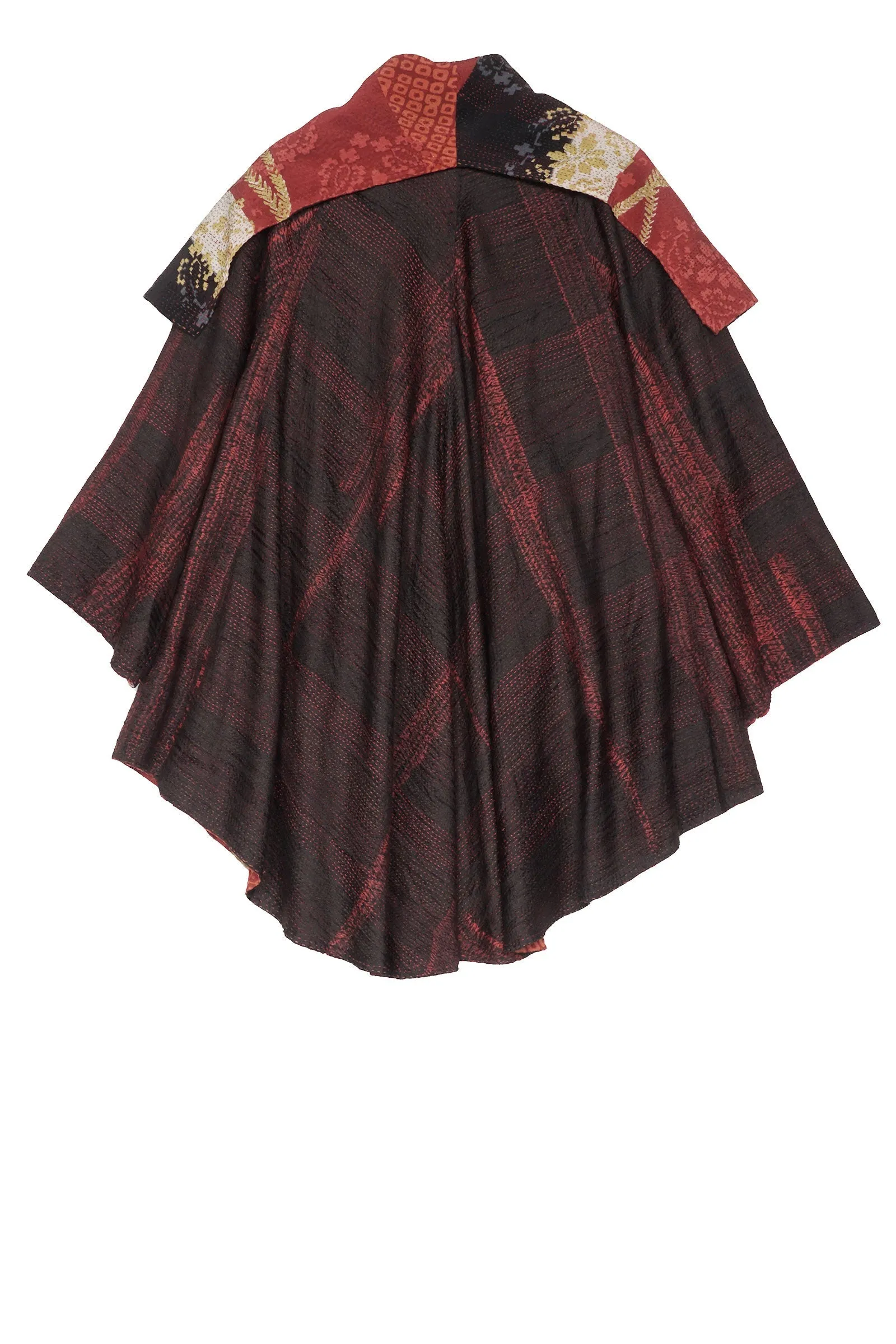 KIMONO PRINT KANTHA CIRCULAR LONG JKT