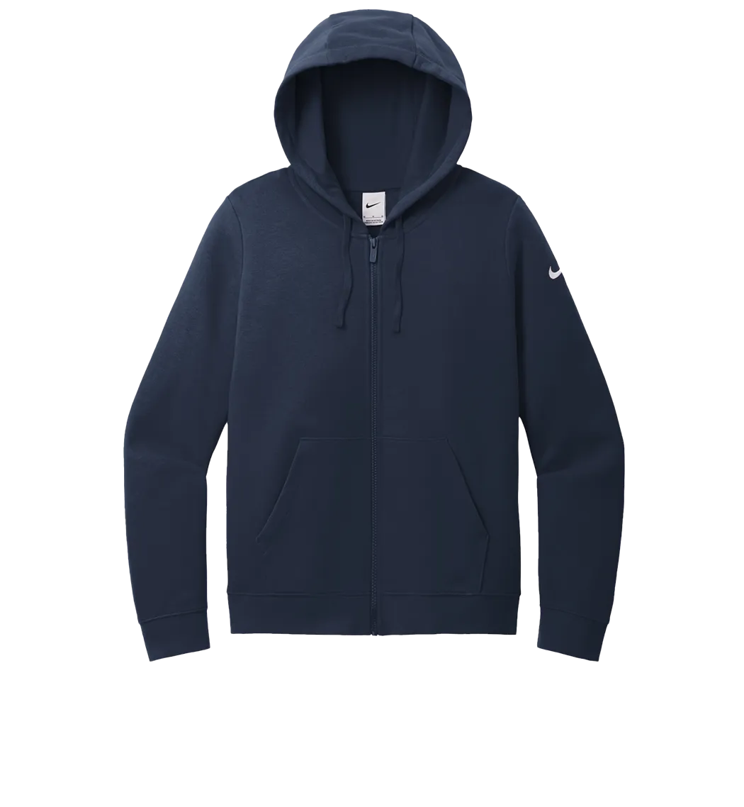 NIKE Custom Ladies Club Fleece Sleeve Swoosh Full-Zip Hoodie