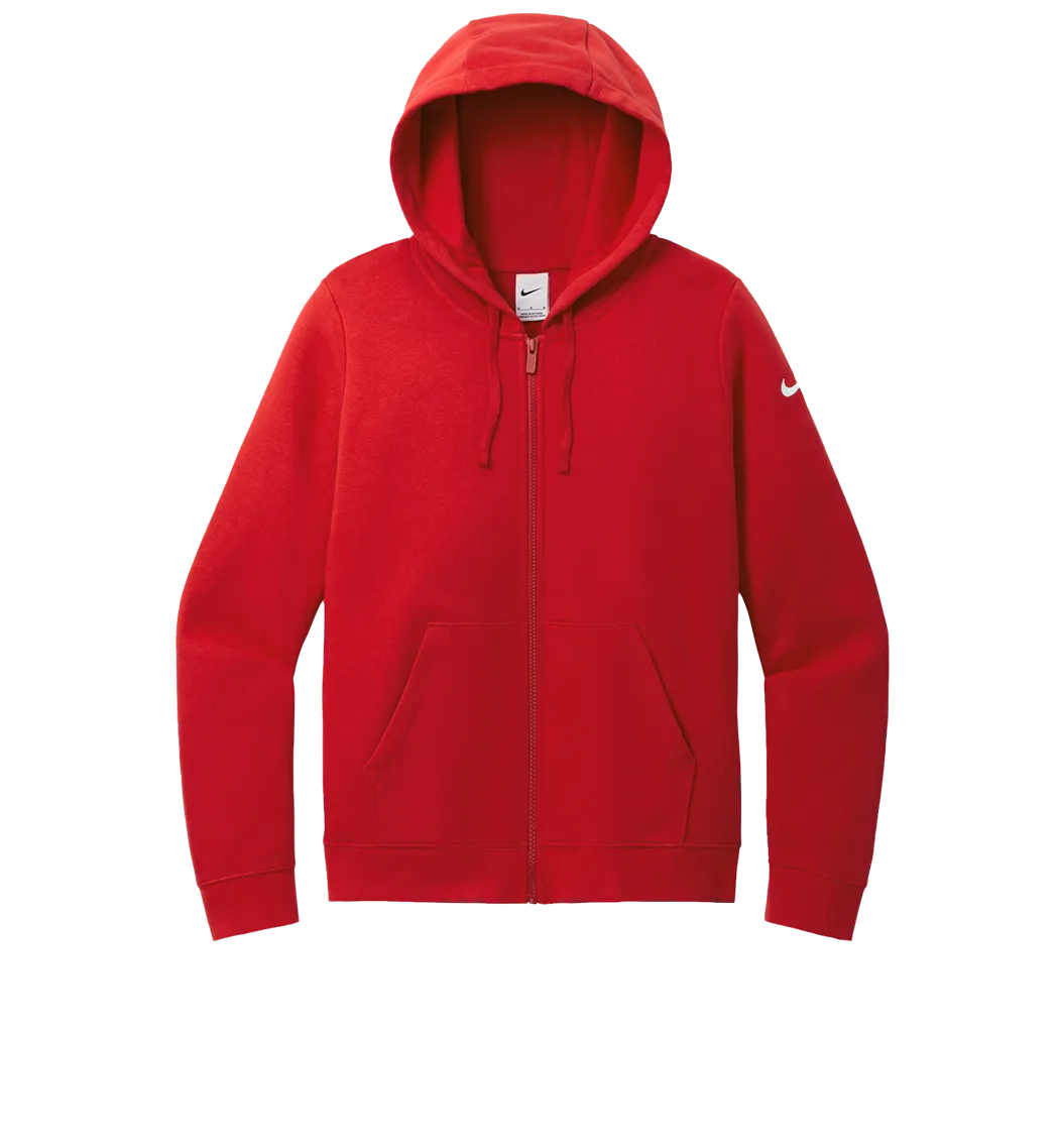 NIKE Custom Ladies Club Fleece Sleeve Swoosh Full-Zip Hoodie