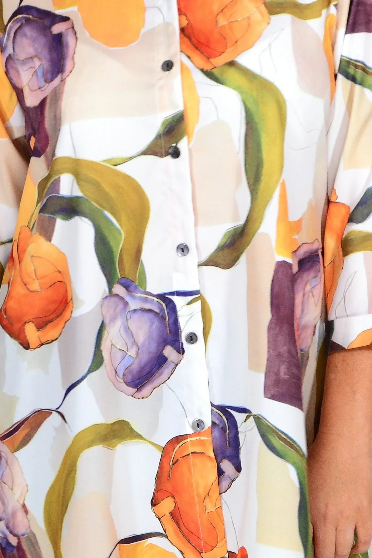 Orange Artwork Swirls Tunic Shirt