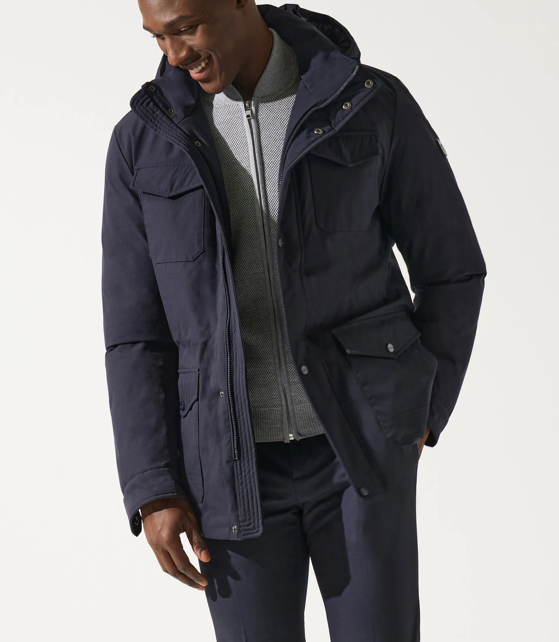Parka longue 4 poches marine MIRAN