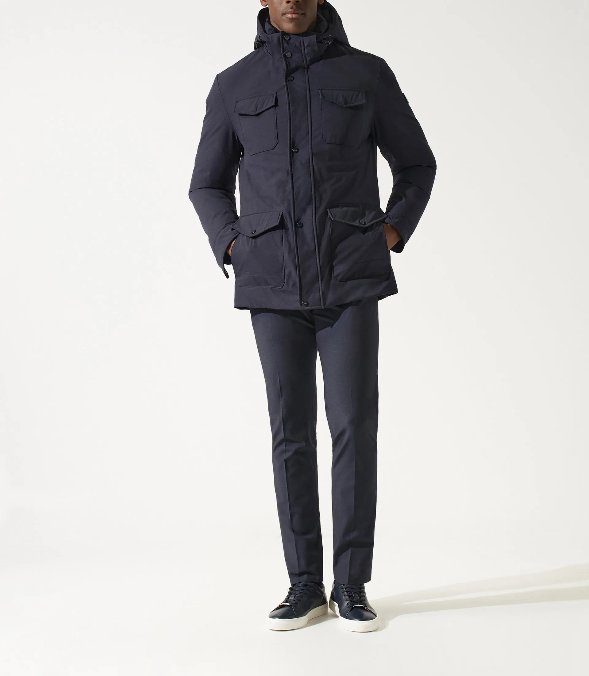 Parka longue 4 poches marine MIRAN