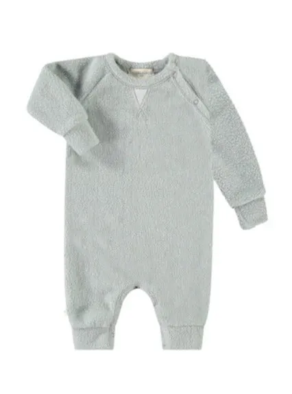 Sherpa Sweatshirt Raglan Romper - Gray
