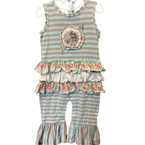 Sleeveless Romper w Ruffles