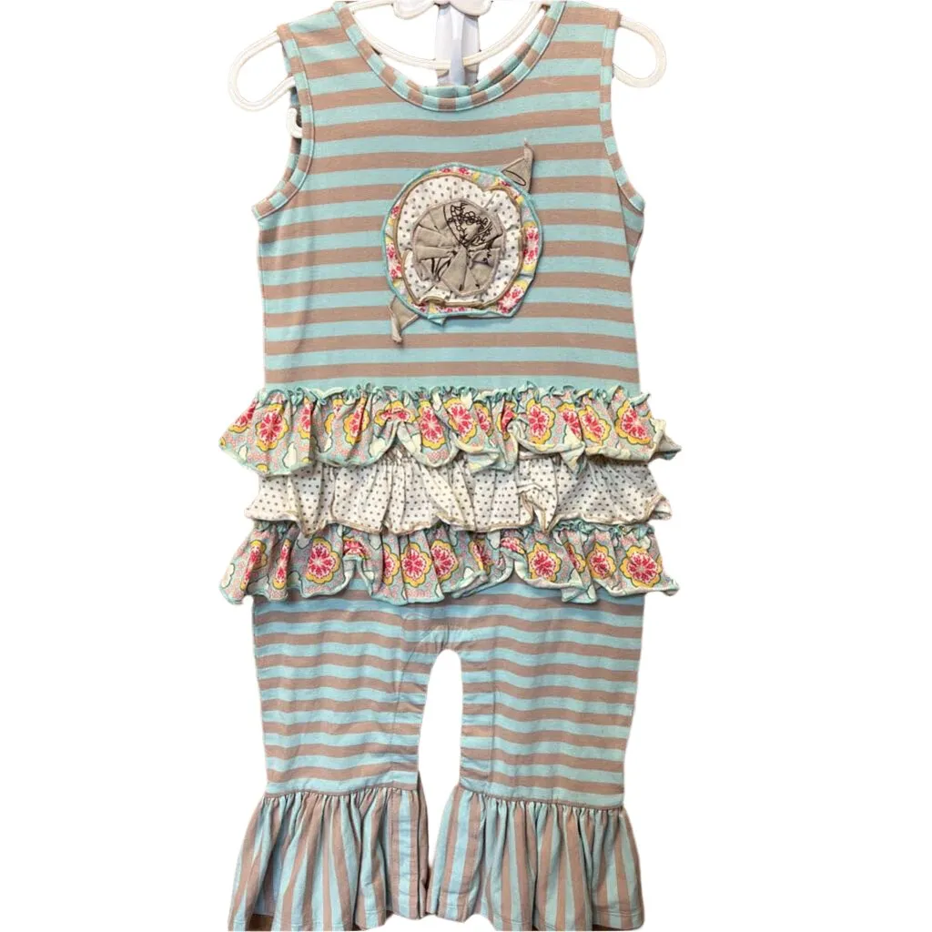Sleeveless Romper w Ruffles