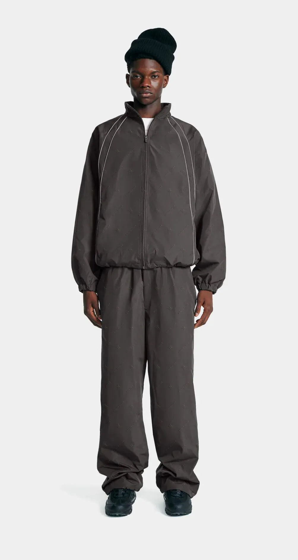 Taye Logo Relaxed Track Jacket Obsidian Black