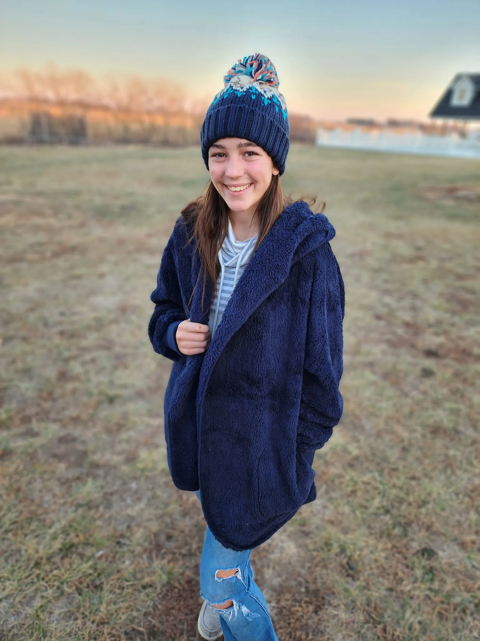 Teddy Fleece Jacket - Navy {Pre-Order}