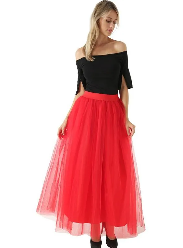 TULLE SKIRT BOUFFANT PUFFY FASHION SKIRT LONG TUTU SKIRTS
