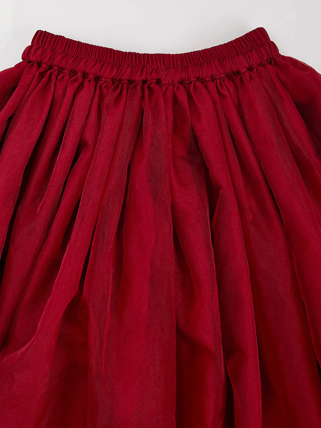 VASTRAMAY Girls' Maroon Girls Lehenga Choli