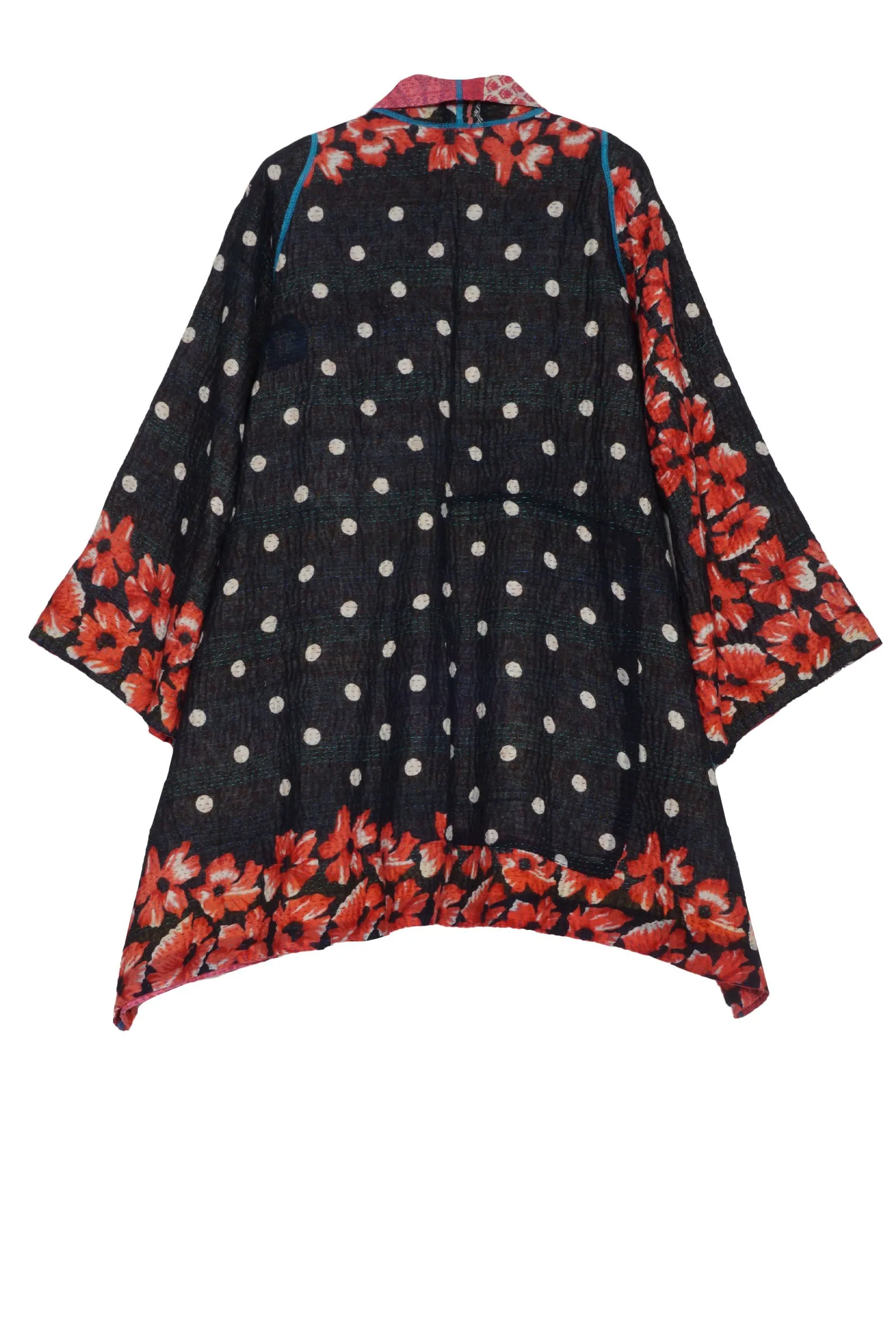 VINTAGE COTTON KANTHA A-LINE JACKET - cv4003-0403a -