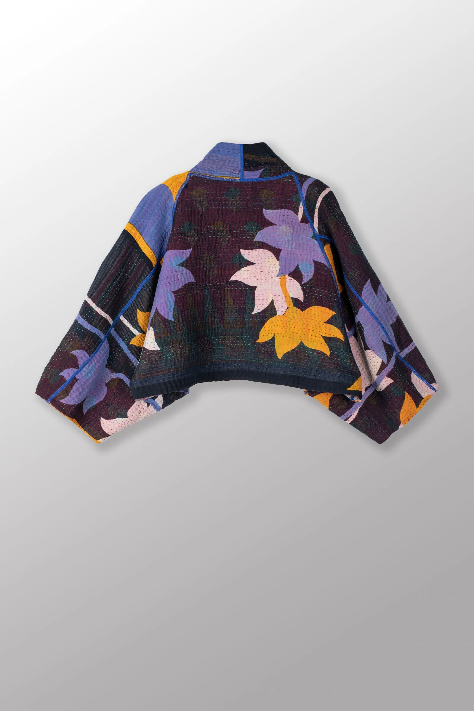 VINTAGE COTTON KANTHA  PUFF SLV. SHRUG - cv4062-0038a -
