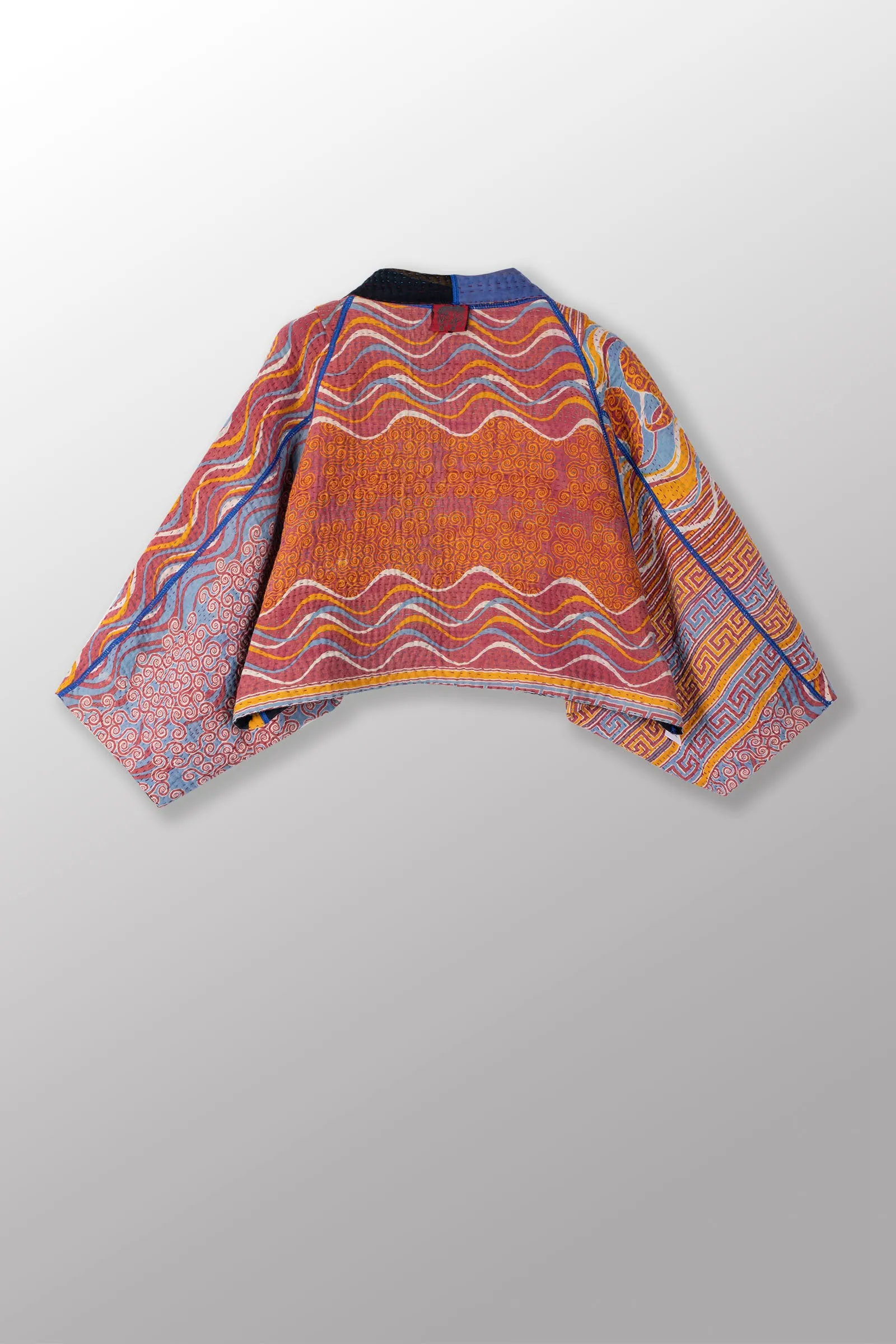 VINTAGE COTTON KANTHA  PUFF SLV. SHRUG - cv4062-0038a -
