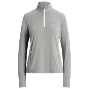 Womens LS Stretch Peached Jersey UV Quarter Zip Pullover Steel Heather/Chic Cream - AW23